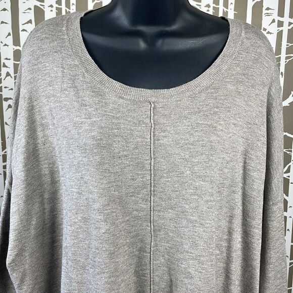 NEW Dreamers Mocha Brown Boxy Fit Dropped Shoulder Split Hemline Sweater sz M - Picture 2 of 15